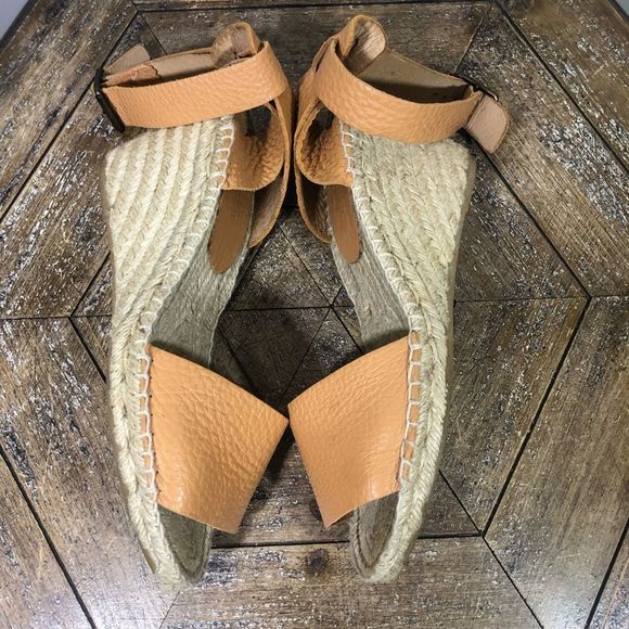 J Crew Leather Espadrille Wedge Sandals Size 9 - Picture 1 of 6